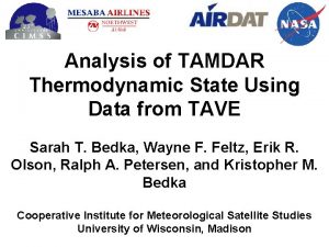 Analysis of TAMDAR Thermodynamic State Using Data from