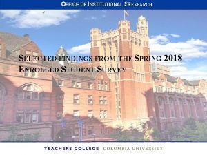 OFFICE OF INSTITUTIONAL SR TUDIES ESEARCH SELECTED FINDINGS