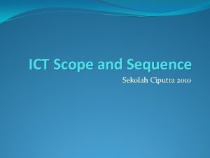 ICT Scope and Sequence Sekolah Ciputra 2010 Table