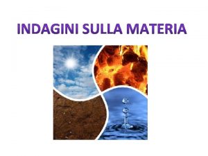 La prima teoria sulla struttura della materia risale