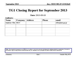 September 2013 doc IEEE 802 19 130126 r