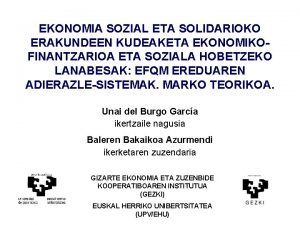 EKONOMIA SOZIAL ETA SOLIDARIOKO ERAKUNDEEN KUDEAKETA EKONOMIKOFINANTZARIOA ETA