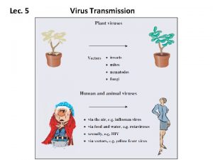 Lec 5 Virus Transmission In order not to