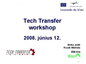 Tech Transfer workshop 2008 jnius 12 Sinka Judit