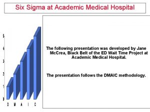 Six Sigma at Academic Medical Hospital The following