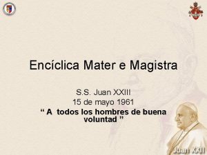 Encclica Mater e Magistra S S Juan XXIII