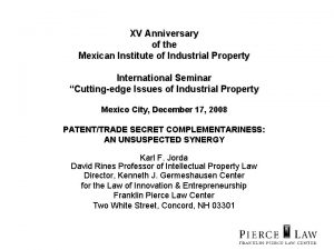 XV Anniversary of the Mexican Institute of Industrial