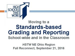 Moving to a Standardsbased Grading and Reporting Schoolwide