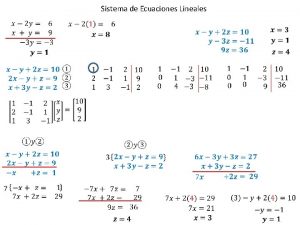 Sistema de Ecuaciones Lineales No tiene solucin nica