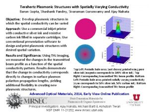 Terahertz Plasmonic Structures with Spatially Varying Conductivity Barun