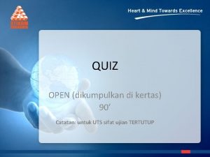 QUIZ OPEN dikumpulkan di kertas 90 Catatan untuk