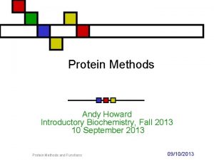Protein Methods Andy Howard Introductory Biochemistry Fall 2013