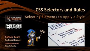 CSS Selectors and Rules Selecting Elements to Apply