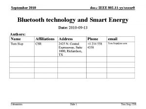 doc IEEE 802 11 yyxxxxr 0 September 2010