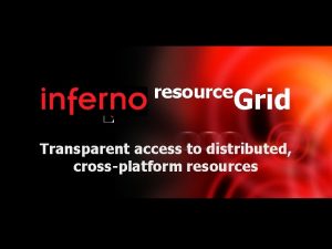 resource Presents Grid Transparent access to distributed crossplatform