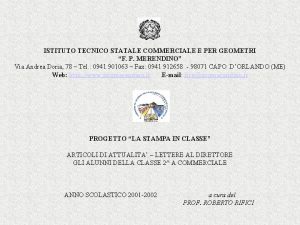 ISTITUTO TECNICO STATALE COMMERCIALE E PER GEOMETRI F