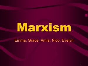 Marxism Emma Grace Amia Nico Evelyn 1 Commodity