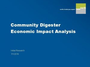 Community Digester Economic Impact Analysis Initial Research 712019