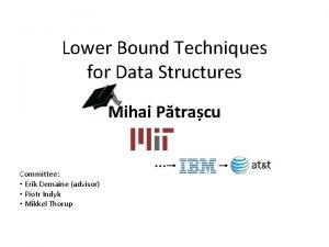 Lower Bound Techniques for Data Structures Mihai Ptracu