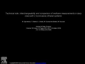 Technical note Interchangeability and comparison of methane measurements