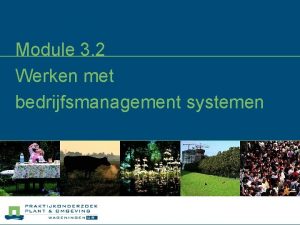 Module 3 2 Werken met bedrijfsmanagement systemen Leerdoelen