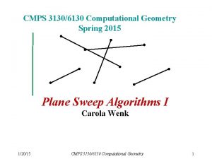 CMPS 31306130 Computational Geometry Spring 2015 Plane Sweep