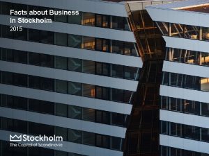 Facts about Business in Stockholm 2015 Content Economy