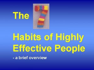 The Habits of Highly Effective People a brief