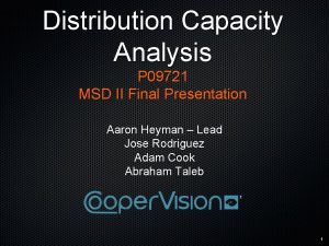 Distribution Capacity Analysis P 09721 MSD II Final