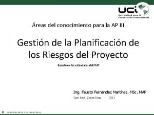 reas del conocimiento para la AP III Gestin