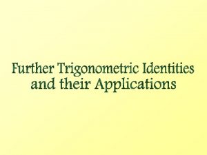 Introduction This chapter extends your knowledge of Trigonometrical