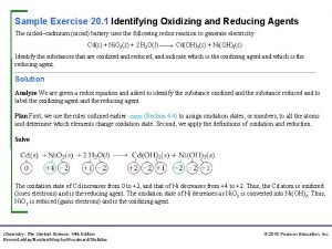 Sample Exercise 20 1 Identifying Oxidizing and Reducing