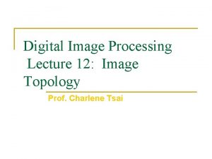 Digital Image Processing Lecture 12 Image Topology Prof