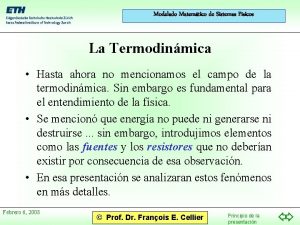 Modelado Matemtico de Sistemas Fsicos La Termodinmica Hasta