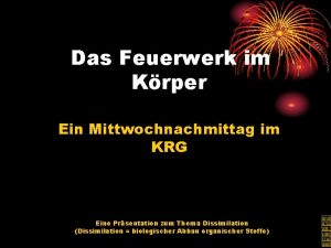 Das Feuerwerk im Krper Ein Mittwochnachmittag im KRG