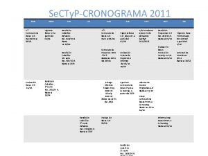 Se CTy PCRONOGRAMA 2011 MAR 1 ER Convocatoria