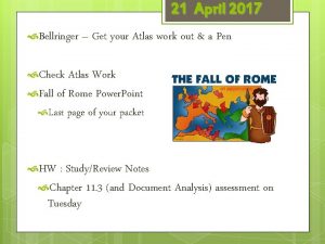 21 April 2017 Bellringer Get your Atlas work