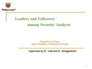 Leaders and Followers among Security Analysts Prepared by