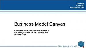 Creativity Innovation Entrepreneurship Business Model Canvas A business