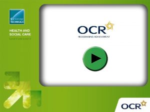 OCR Level 3 Cambridge Technicals in Health and