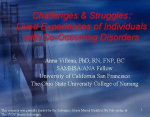 Challenges Struggles Lived Experiences of Individuals with CoOccurring