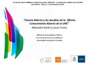 12 Jornada sobre la Biblioteca Digital Universitaria JBDU