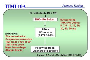 TIMI 10 A Protocol Design Pt with Acute