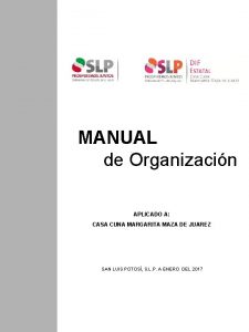 MANUAL de Organizacin APLICADO A CASA CUNA MARGARITA