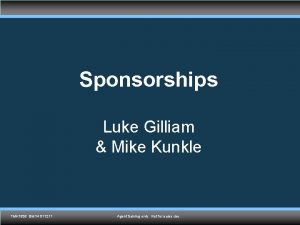 Sponsorships Luke Gilliam Mike Kunkle TMK 1536 011211
