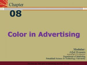 Chapter 08 Color in Advertising Modular Afjal Hossain