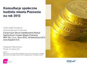 Konsultacje spoeczne budetu miasta Poznania na rok 2012