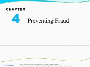 CHAPTER 4 Preventing Fraud Albrecht Fraud Examination 6
