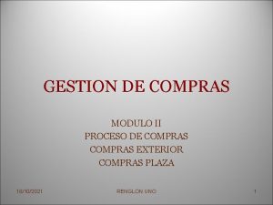 GESTION DE COMPRAS MODULO II PROCESO DE COMPRAS