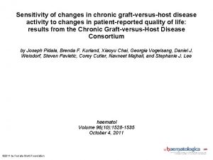 Sensitivity of changes in chronic graftversushost disease activity